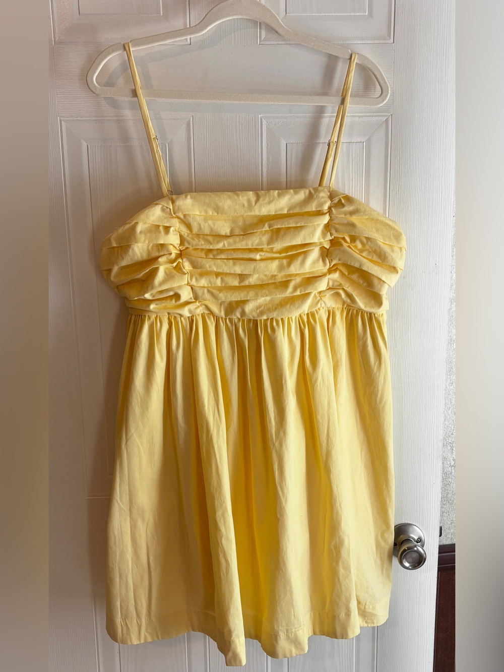 Free Assembly XL 16-18 Yellow Pleated Mini Dress NWT